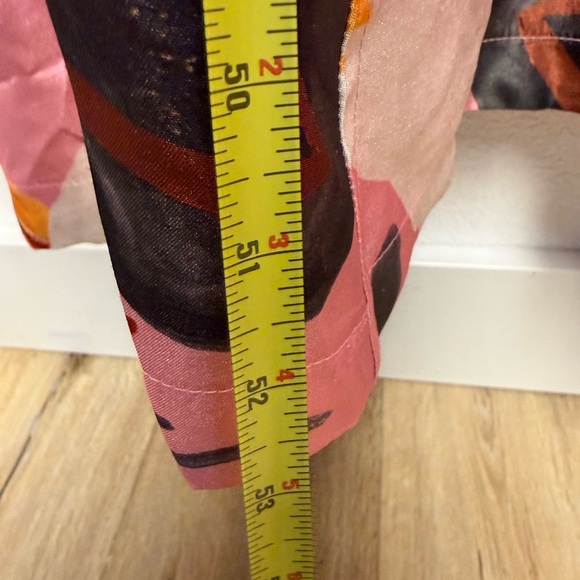 Aureta Studio Pink Abstract Puff Sleeve Cutout Midi Dress NWT Size S Anthro - Picture 5 of 12